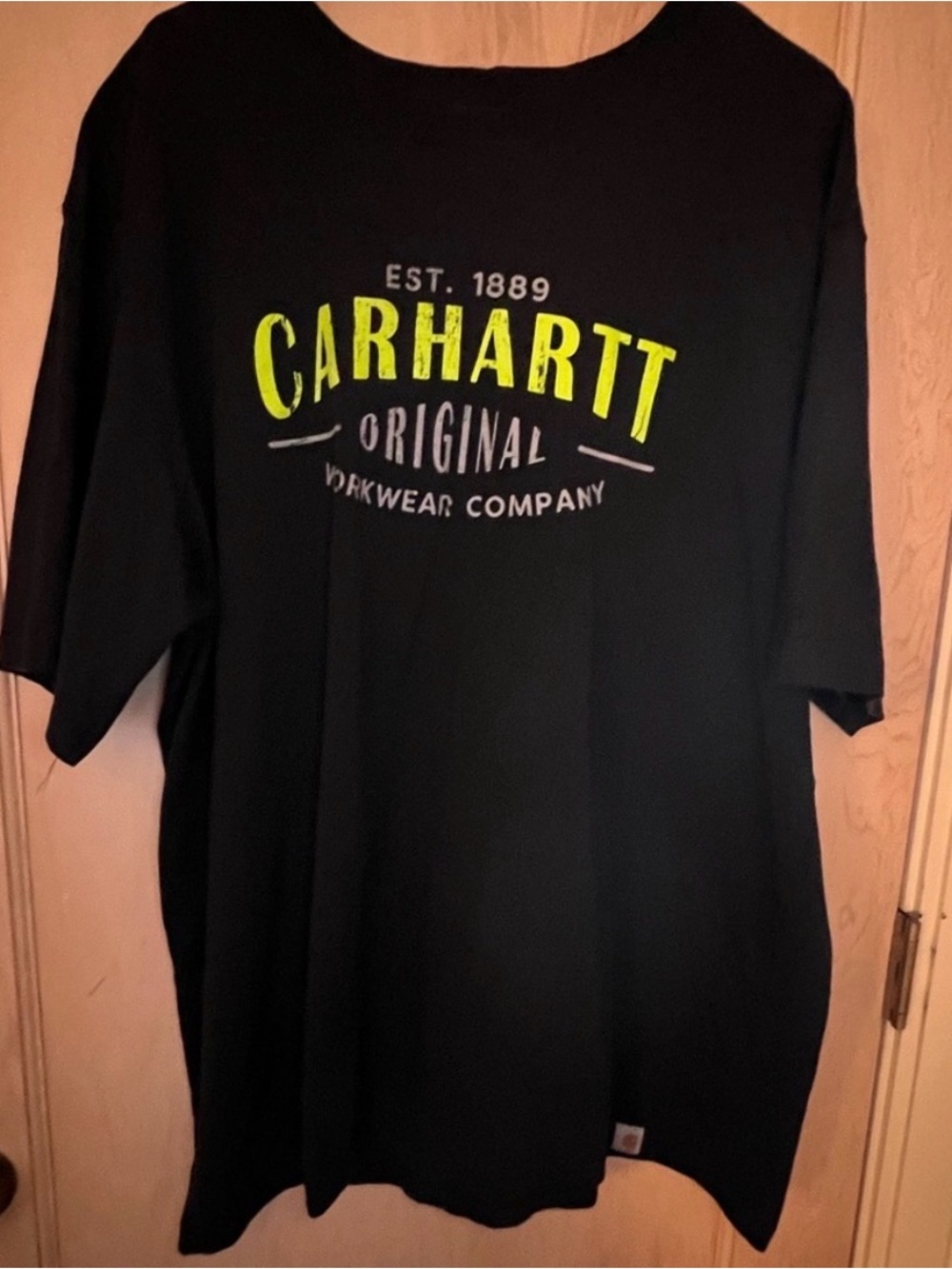 Carhartt Black Short-Sleeve Tee with Yellow Logo